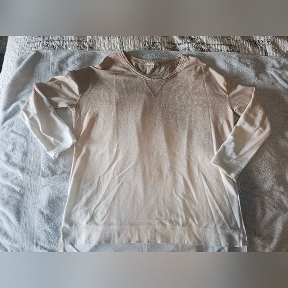 Z Supply Tops - Z SUPPLY Beige White Ombré Sweatshirt Top Size S Soft Cotton Blend Pullover
